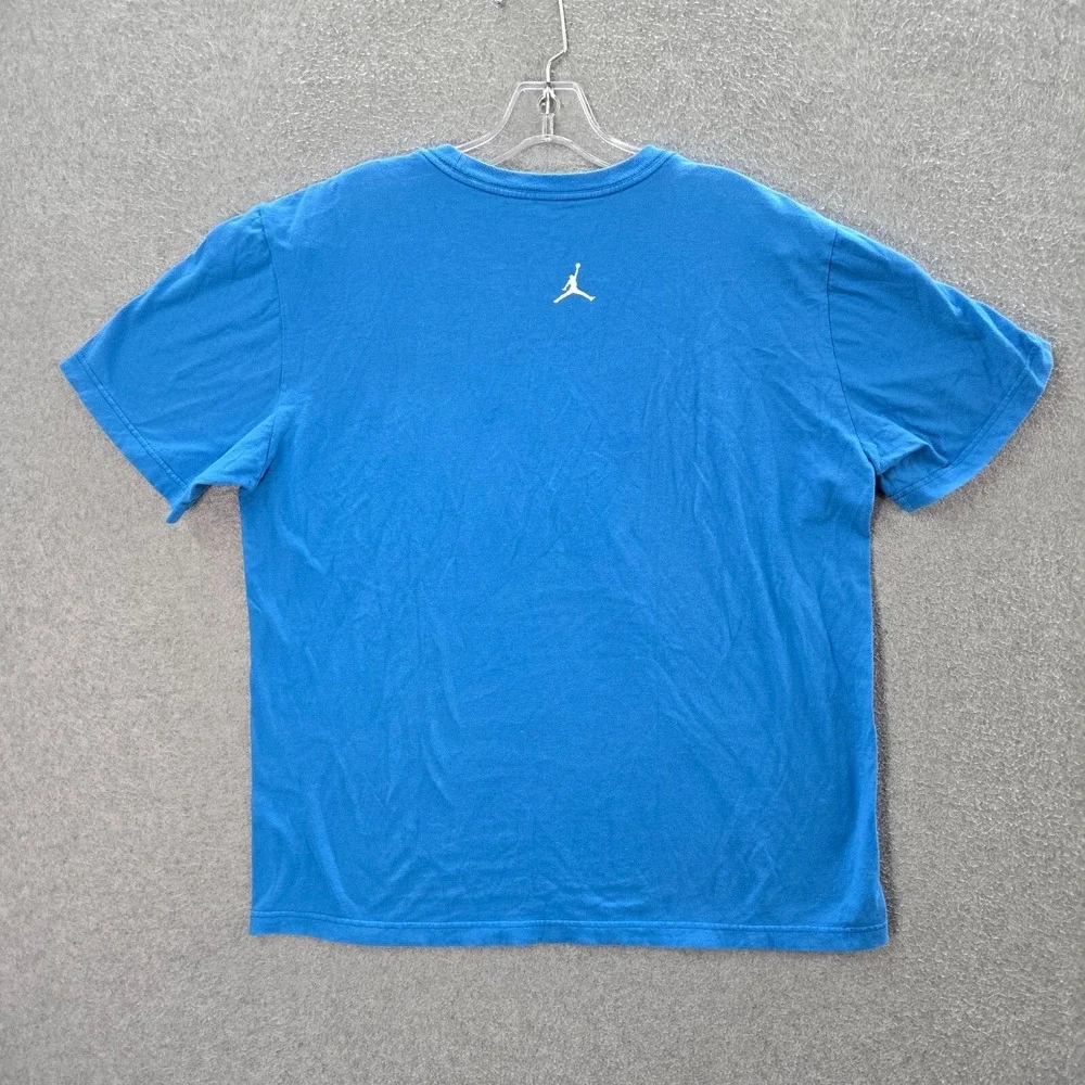 Air Jordan Men Shirt Large Blue Retro 9 Graphic Short Sleeve Crew Neck Tee